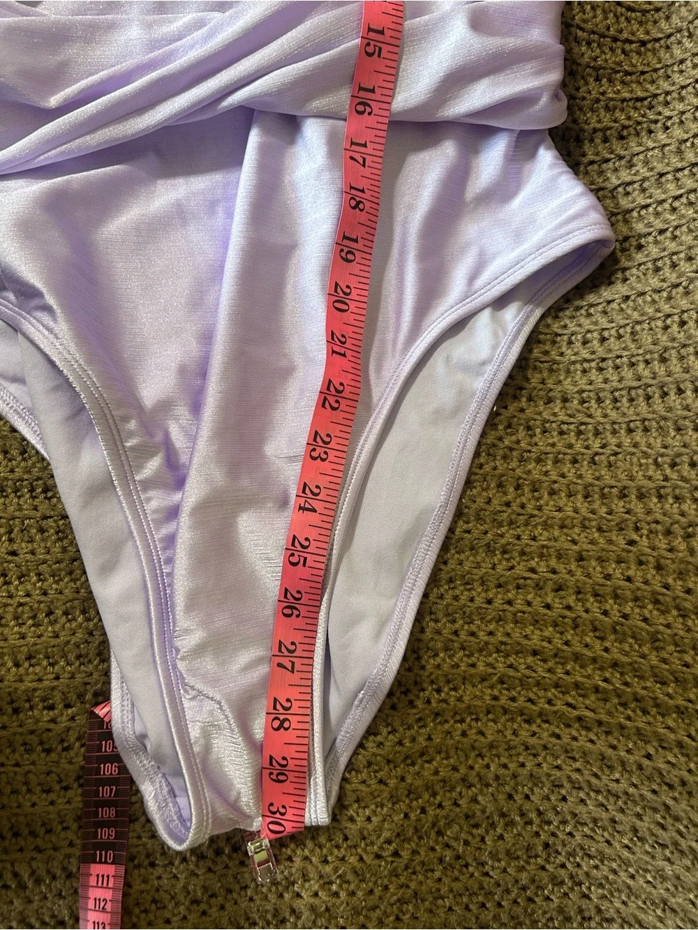Lilac One-Piece Swimsuit with Draped Waist